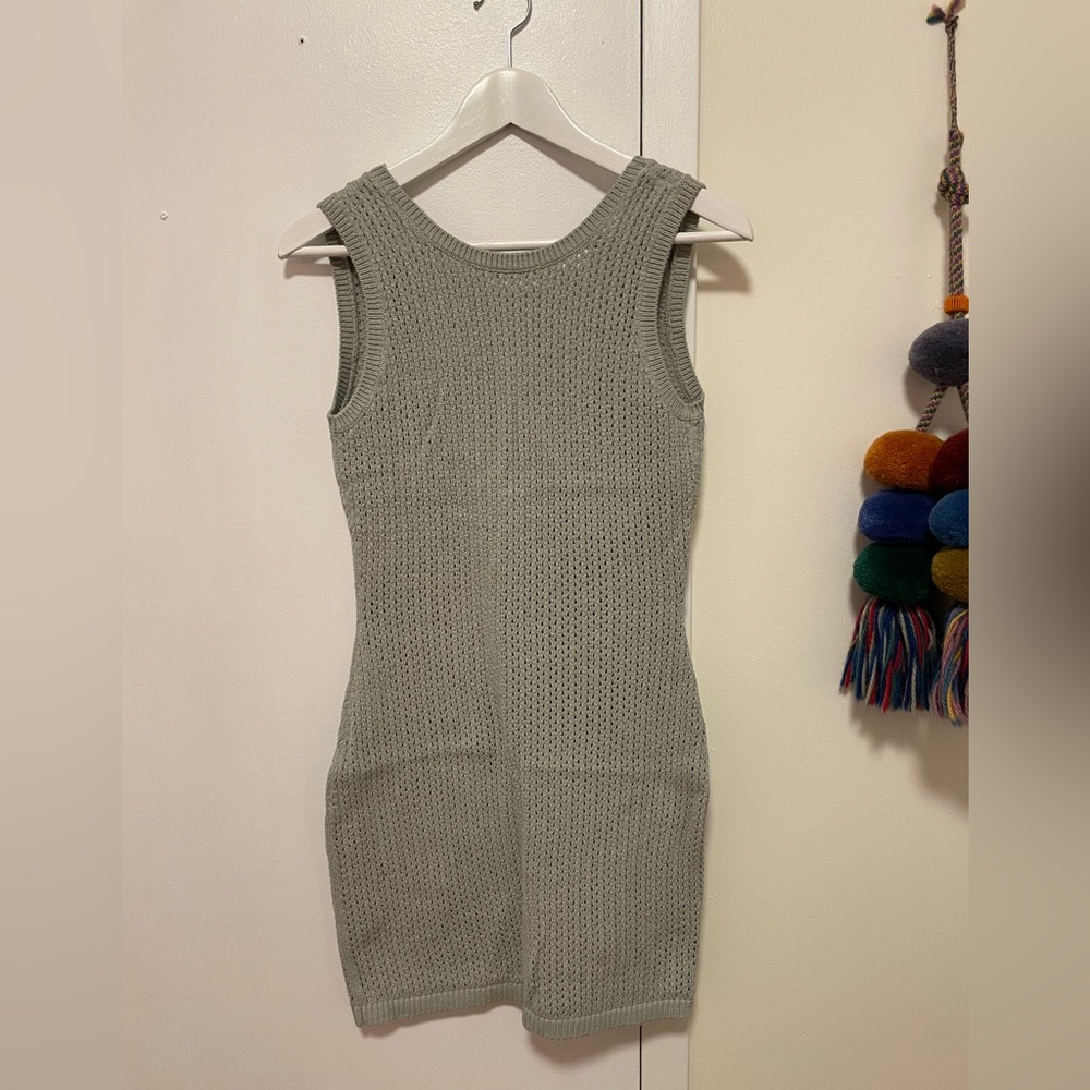 Reformation Ravello Open Knit Dress in Dove